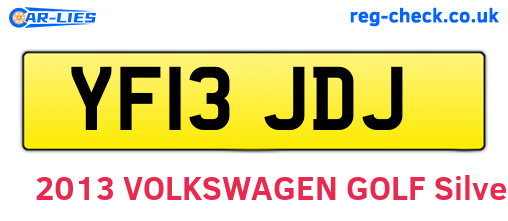 YF13JDJ are the vehicle registration plates.