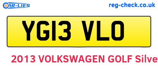 YG13VLO are the vehicle registration plates.