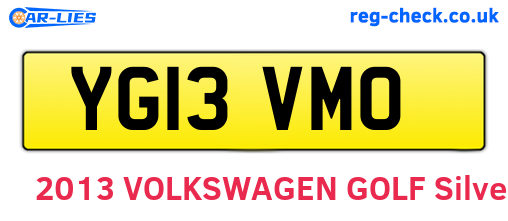 YG13VMO are the vehicle registration plates.