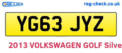 YG63JYZ are the vehicle registration plates.