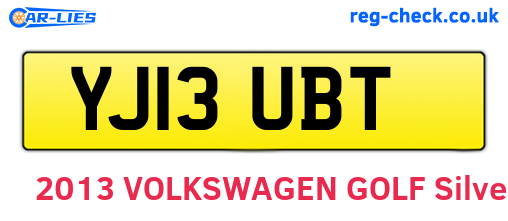 YJ13UBT are the vehicle registration plates.