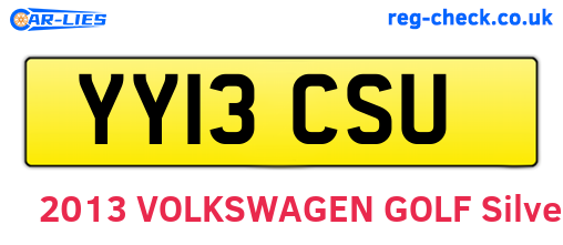 YY13CSU are the vehicle registration plates.