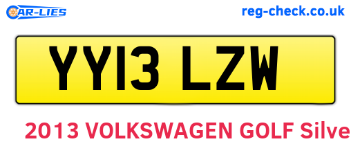 YY13LZW are the vehicle registration plates.