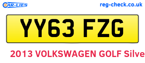 YY63FZG are the vehicle registration plates.