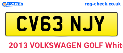 CV63NJY are the vehicle registration plates.