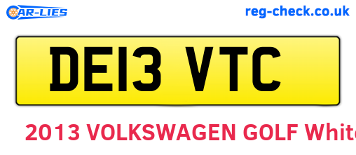 DE13VTC are the vehicle registration plates.