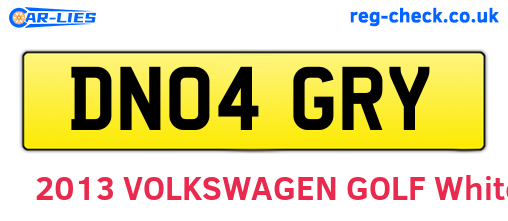 DN04GRY are the vehicle registration plates.