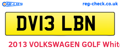 DV13LBN are the vehicle registration plates.