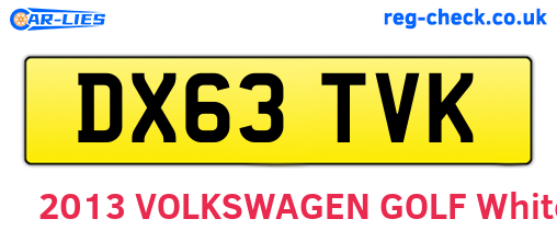 DX63TVK are the vehicle registration plates.