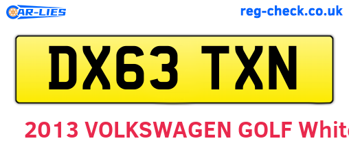 DX63TXN are the vehicle registration plates.