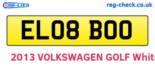 EL08BOO are the vehicle registration plates.