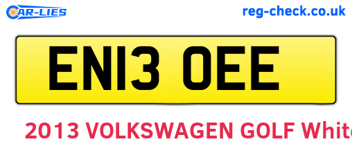 EN13OEE are the vehicle registration plates.
