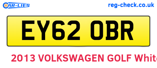 EY62OBR are the vehicle registration plates.