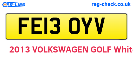 FE13OYV are the vehicle registration plates.