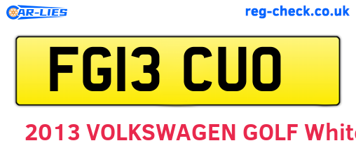 FG13CUO are the vehicle registration plates.