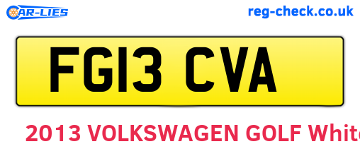 FG13CVA are the vehicle registration plates.