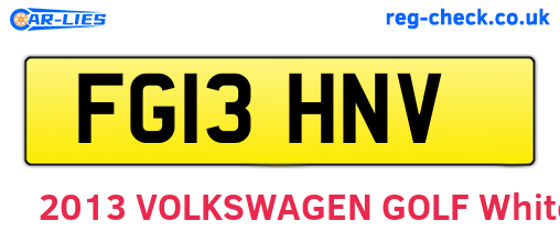 FG13HNV are the vehicle registration plates.