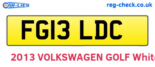 FG13LDC are the vehicle registration plates.
