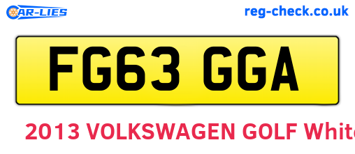 FG63GGA are the vehicle registration plates.