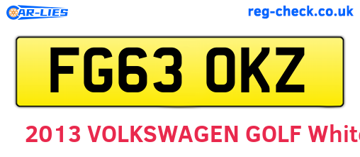 FG63OKZ are the vehicle registration plates.