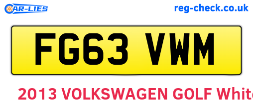 FG63VWM are the vehicle registration plates.