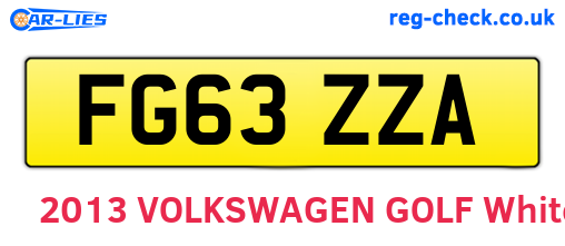 FG63ZZA are the vehicle registration plates.