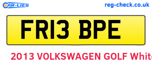 FR13BPE are the vehicle registration plates.