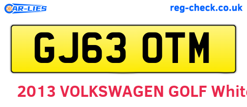 GJ63OTM are the vehicle registration plates.