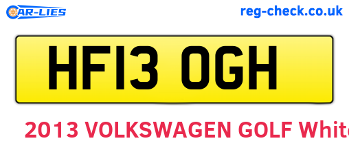 HF13OGH are the vehicle registration plates.