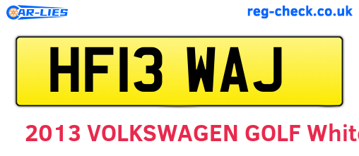 HF13WAJ are the vehicle registration plates.