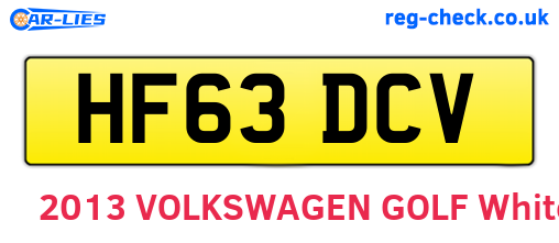 HF63DCV are the vehicle registration plates.