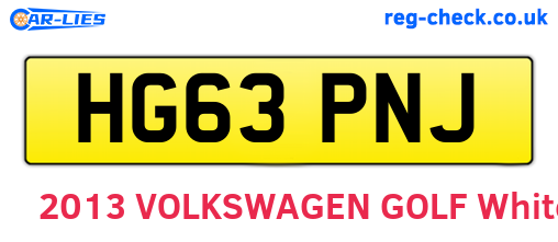 HG63PNJ are the vehicle registration plates.