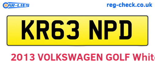 KR63NPD are the vehicle registration plates.