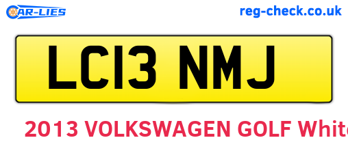 LC13NMJ are the vehicle registration plates.