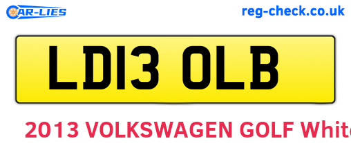 LD13OLB are the vehicle registration plates.