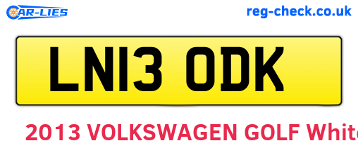 LN13ODK are the vehicle registration plates.