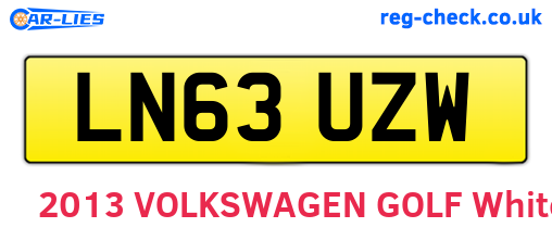 LN63UZW are the vehicle registration plates.