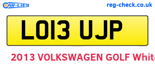 LO13UJP are the vehicle registration plates.
