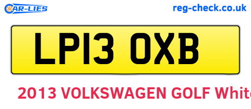 LP13OXB are the vehicle registration plates.