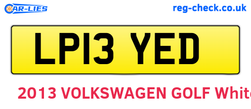 LP13YED are the vehicle registration plates.