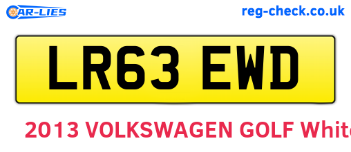 LR63EWD are the vehicle registration plates.