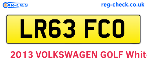 LR63FCO are the vehicle registration plates.