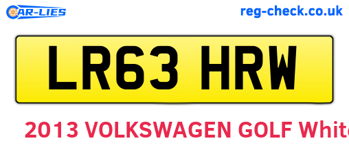 LR63HRW are the vehicle registration plates.