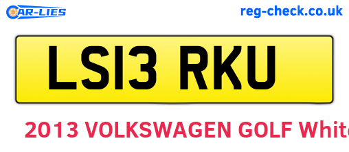 LS13RKU are the vehicle registration plates.