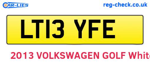 LT13YFE are the vehicle registration plates.
