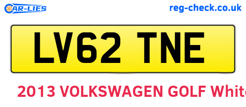 LV62TNE are the vehicle registration plates.