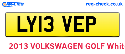 LY13VEP are the vehicle registration plates.