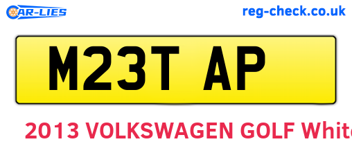 M23TAP are the vehicle registration plates.