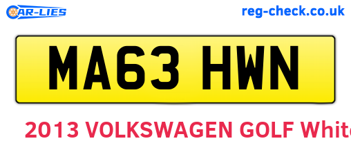 MA63HWN are the vehicle registration plates.