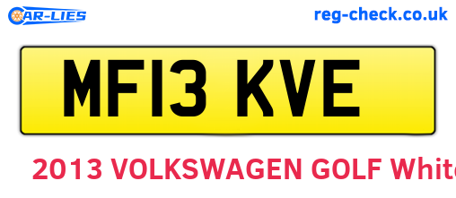 MF13KVE are the vehicle registration plates.